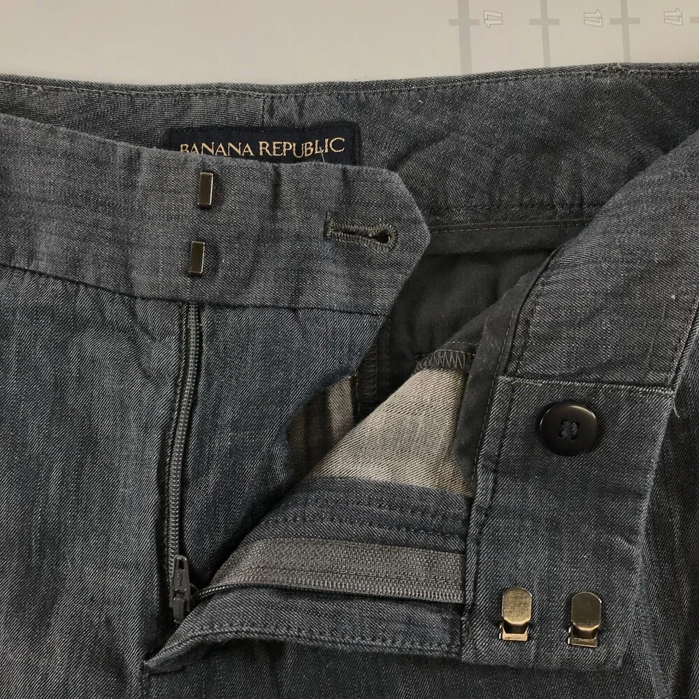 Banana Republic Pants Womens 10 Dark Grey Lightweight Pocket Cotton Blend